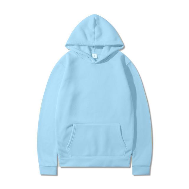 Herbst/Winter Unisex Plus Samt Dick Einfarbig Lockerer Hoodie