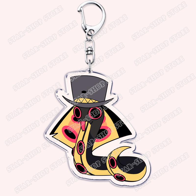 Heiß Populär Anime Cartoon Dämon Figur Schlüsselanhänger für Zubehör Tasche Angel Dust Schlüsselanhänger Ring Schlüsselring Schmuck Fans Freunde Geschenke