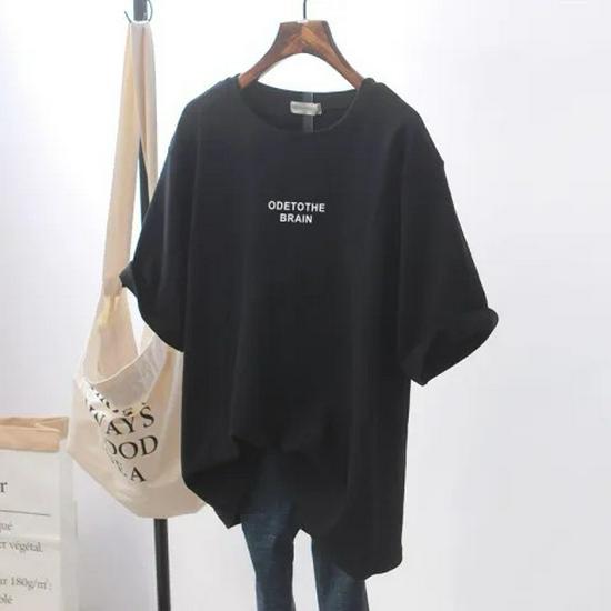 Women's Oversized Korean-Style White T-Shirt - Medium To Long, Lazy Style, Summer 2023, Short-Sleeved Casual Top