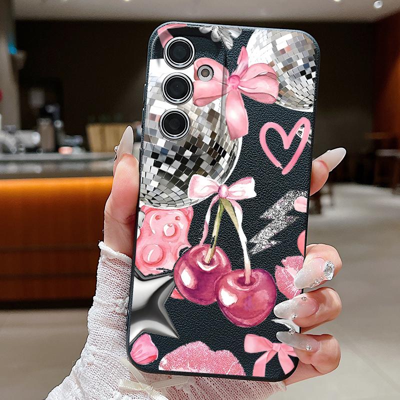 Lovely Cherry Fruits Print Case For Samsung A18 A57 A37 A17 A56 A36 A26 A16 A55 A35 A25 A15 A54 S21 FE S22 S23 S24 Plus S25 S26 Ultra Soft Cover