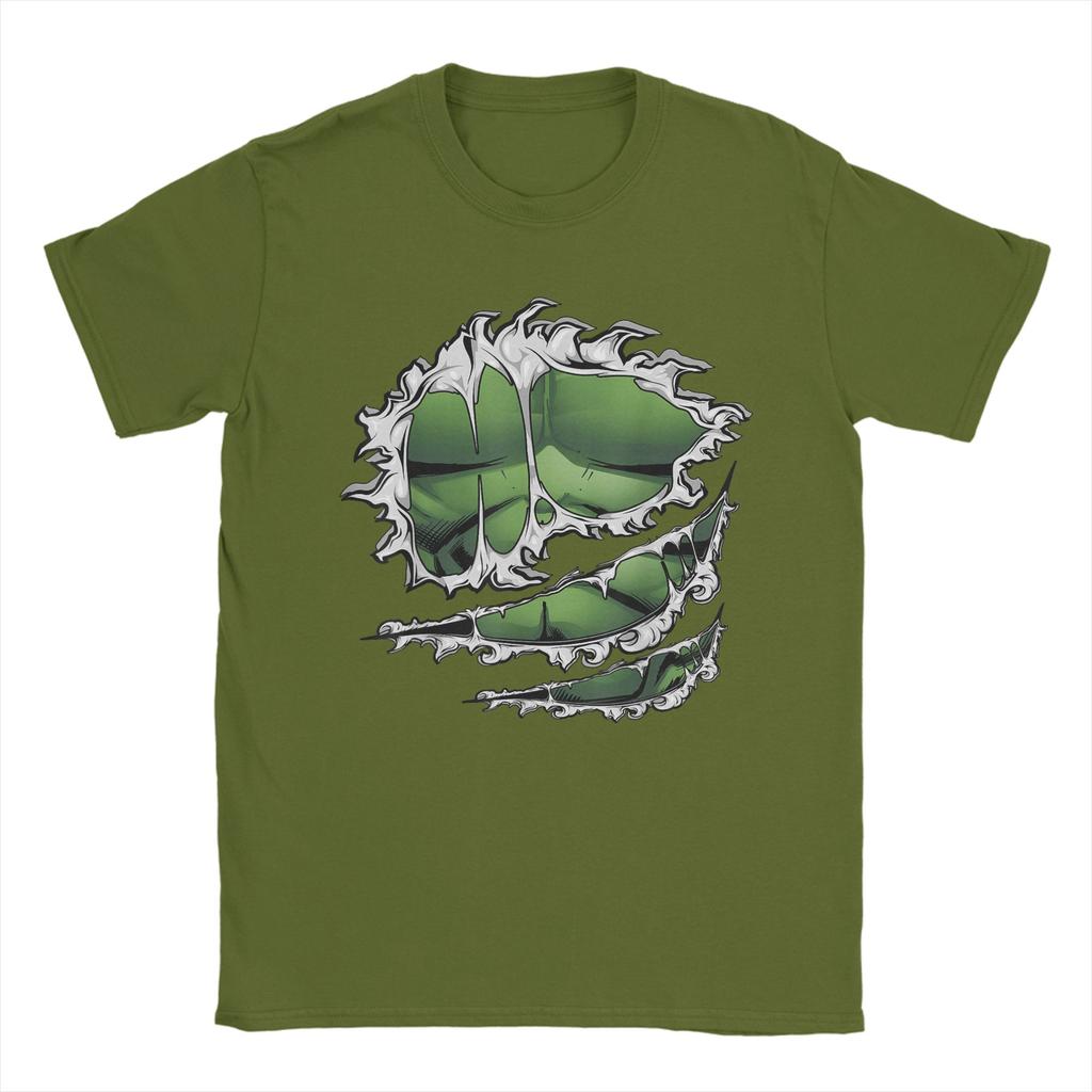 Avengers Hulk zerissene T-Shirts Unisex 100% Baumwolle Freizeit-T-Shirt Rundhals T-Shirt Kurzarm Kleidung Sommer
