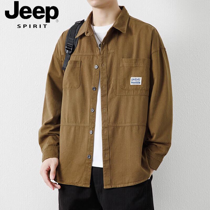 JEEP SPIRIT Men s Pure Cotton Long-Sleeve Casual Shirt 3XL