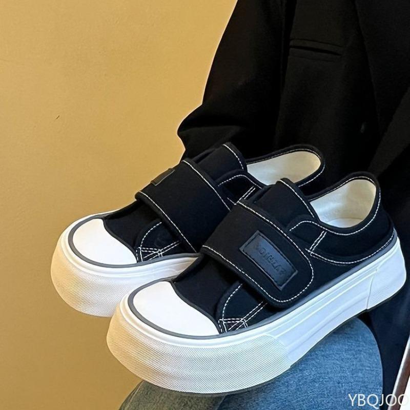 Fashion Canvas shoes women's summer new style niche mango toe thick sole simple comfortable versatile round toe student white shoes