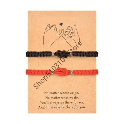 2pcs Forever Love Knot Bracelets Matching Couple Bracelet Anniversary Valentines Gifts for Boyfriend Girlfriend