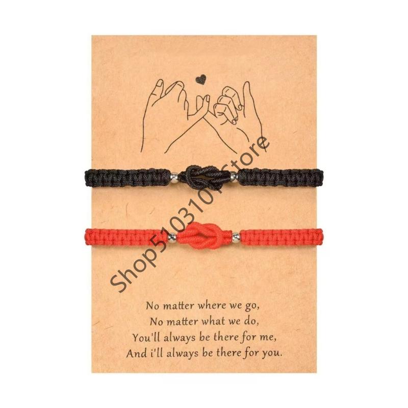 2pcs Forever Love Knot Bracelets Matching Couple Bracelet Anniversary Valentines Gifts for Boyfriend Girlfriend
