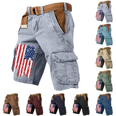 Men's Summer Printed Casual Multi-Pocket Cargo Shorts