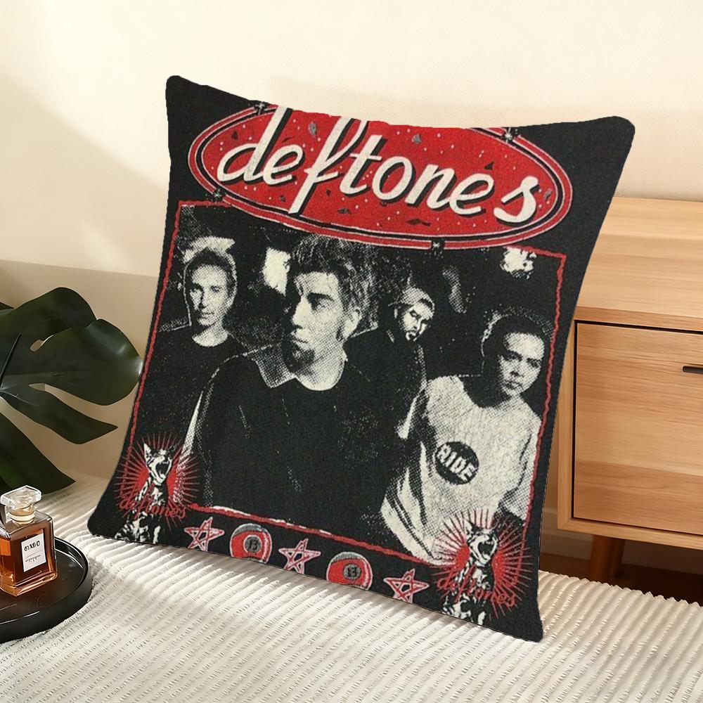 Cushion Cover Silky Short Plush Home Sofa Cushion Cover - Invisible Zipper Home Decoration Cool D-Deftones Band