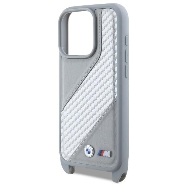 Bmw Bmhcp16L23Psccg Iphone 16 Pro 6.3   Szary/Grey Hardcase M Edition Carbon Stripe & Strap
