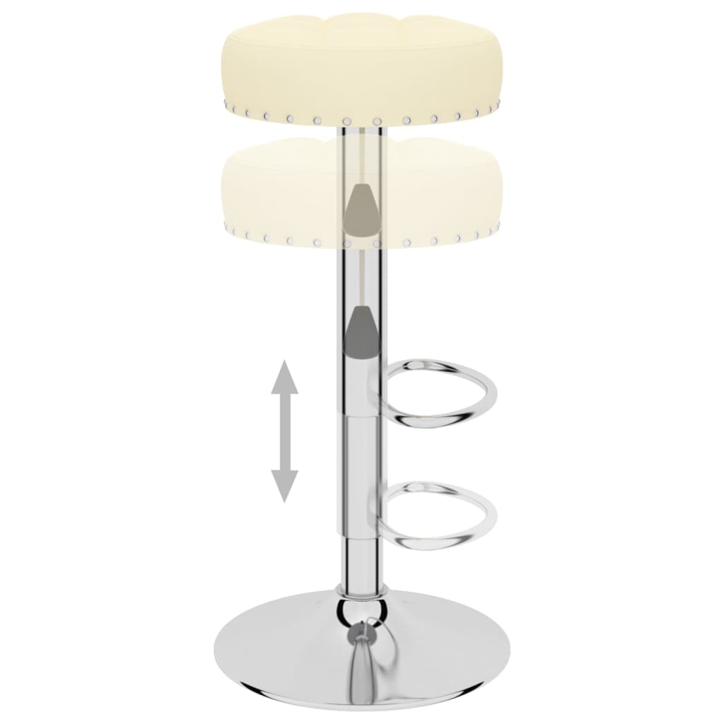 Vidaxl Bar Stools, 2 Pcs, Cream, Upholstered In Fabric