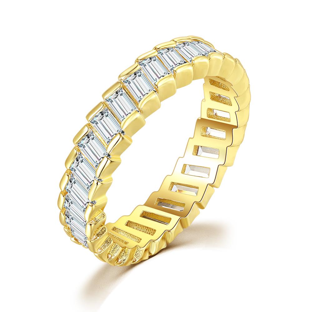 Schicke strahlende kubanische Gliederkettenringe für Damen Ice Out Mikro-Pavé Zirkonia Tennisring Modeschmuck Hiphop Rock Schmuck