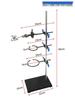 Large Stainless Steel Laboratory Iron Stand with Cross Clamp and Butterfly Clamp
