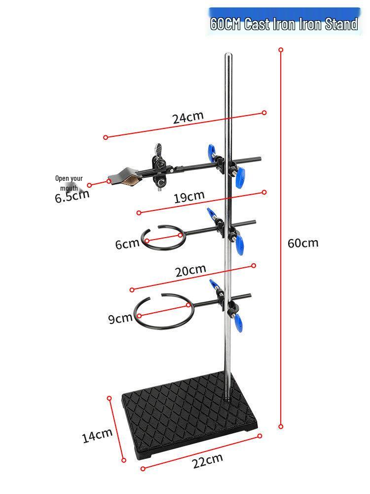 Large Stainless Steel Laboratory Iron Stand with Cross Clamp and Butterfly Clamp