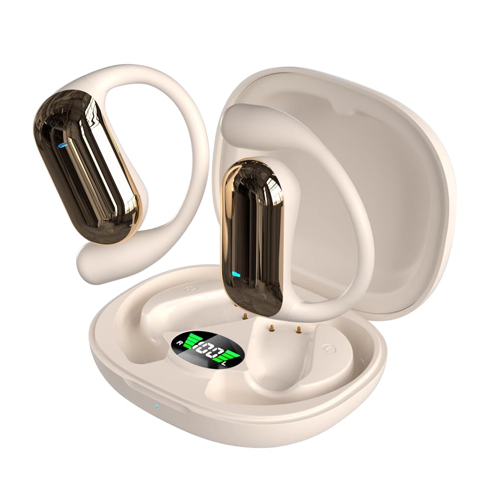 

Meisei Wireless Earbuds, Bluetooth 5.4, Open Ear, OWS, Earphones, Earhook Style, Air Conduction, No Ear Blocking, ENC Noise Cancelling, Hi-Fi Sound