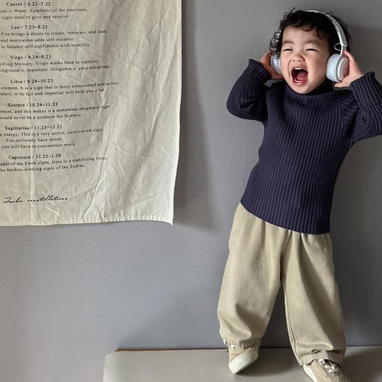 

Детский вязаный свитер, тонкая работа, приятный на ощупь, мягкий, удобный, минималистичный, сохраняющий тепло, детская водолазка, детский вязаный пуловер для девочек