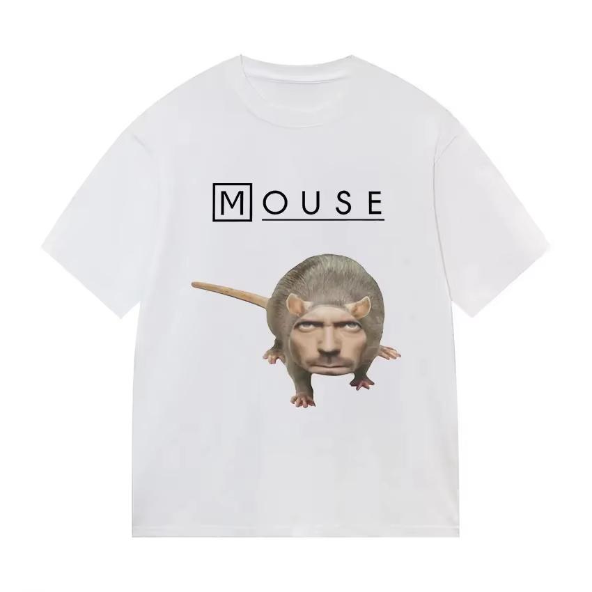 

HouseMouse MD Funny Graphic Tshirt Unisex Women Casual Oversized Short Sleeve T Shirt Fashion High Quality Cotton Tees Streetwear 4XL