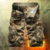 Mittelhohe Elastischer Bund Reißverschluss Herren Shorts Camouflage-Print Mehrere Taschen Cargo-Shorts Streetwear