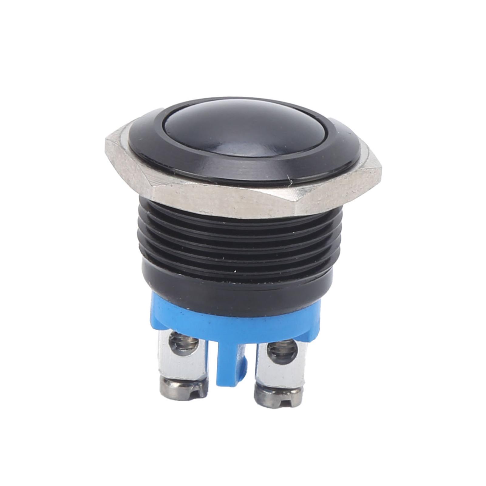 

Metal Push Button Switch Ball Full Oxidation Self Reset Jog Screw Foot Power Control 16mm 220v(Black ) чорний