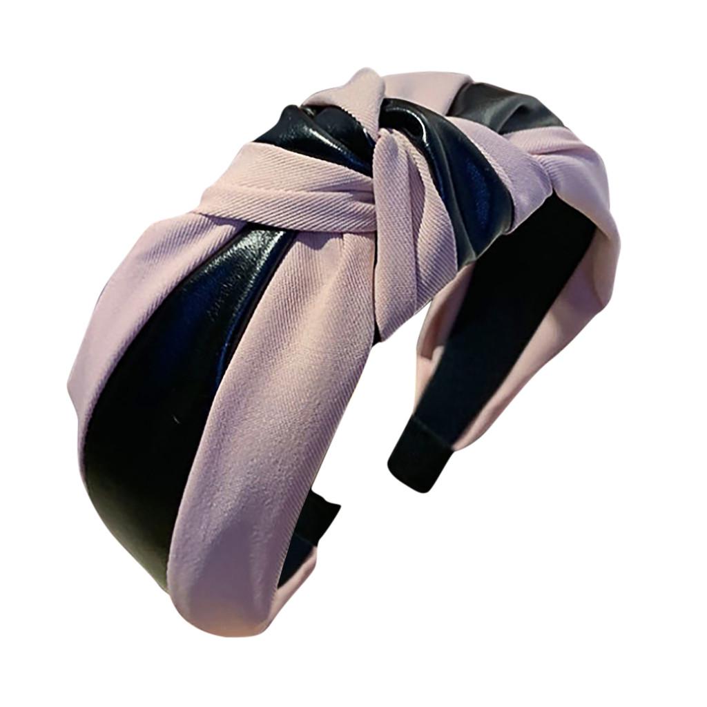 Fashion Women Patchwork Tie Hairband Hairpin Knot Head Hoop Hair Headband