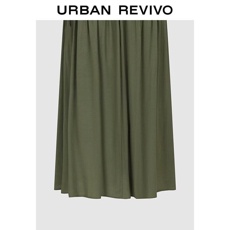 UR 2026 Women's Elegant Drawstring Pleated Patchwork Skirt
