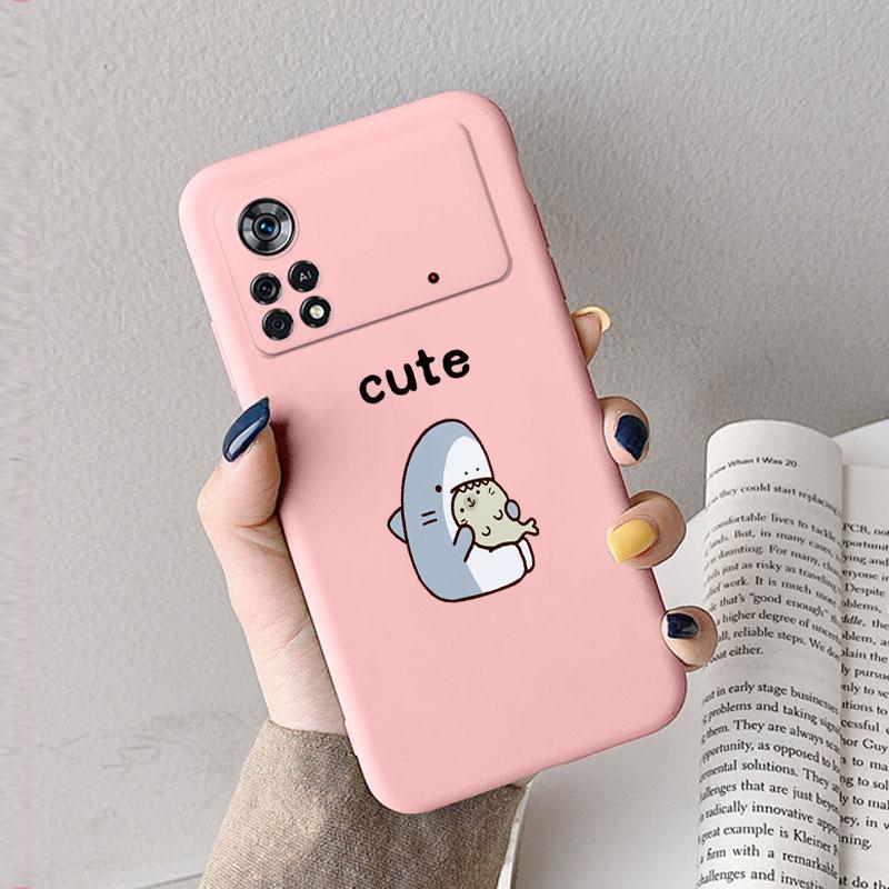 Case For Poco X4 Pro 5G Poco M4 Pro Cute Heart Flower Back Cover Soft Silicone Matte Protective Funda For Xiaomi Poco X6 X5 Pro