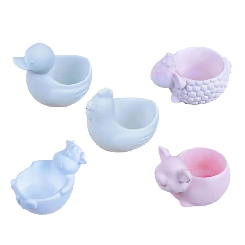 Silicone Craft Moulds Succulent Planter Mold Animal Shape Silicone Flowerpot Molds Suitable for Flowerpot Candle Holders
