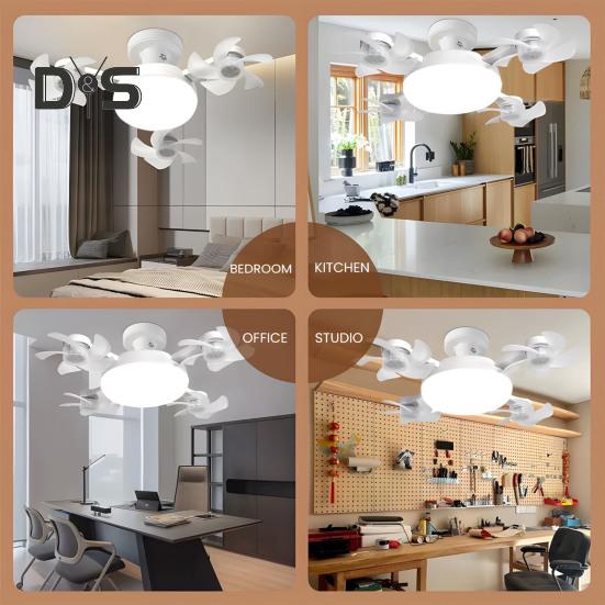 2-in-1-Hängeventilator mit LED-Laterne, 3 Farbmodi, dimmbar, leiser Betrieb, Deckenventilatorlampe mit Fernbedienung