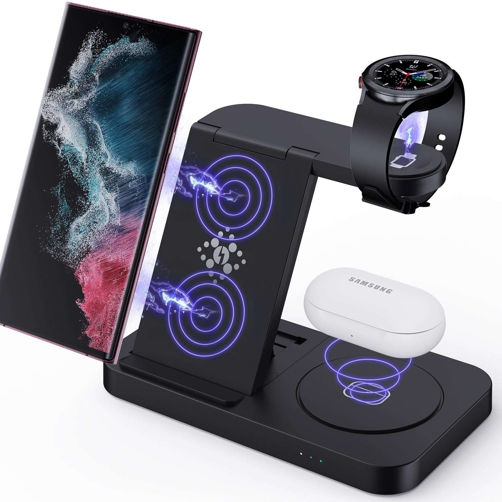 

2026 New 3 in 1 Magnetic Wireless Charger Folding 15W Multifunctional Wireless Charging Stand for Phone Watch Smart Headphones Universal