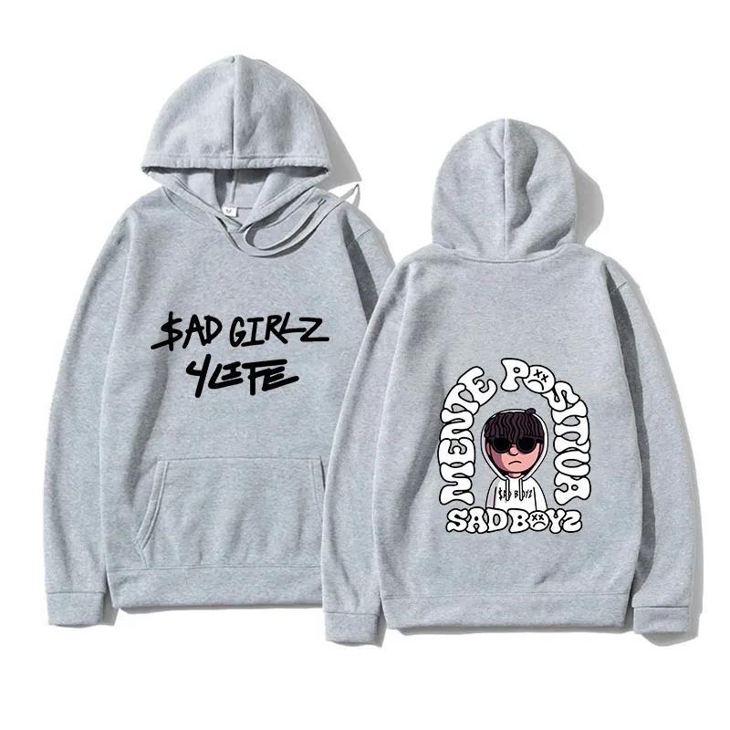 Hip Hop Pánská mikina přes hlavu Mikiny s potiskem Sad Boys Harajuku Dívčí mikina Fancy Music Dárek Volná Pohodlná mikina