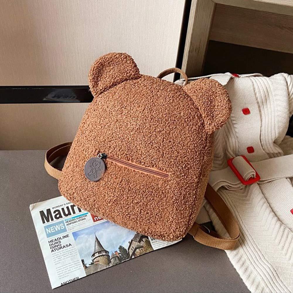 Fashion Cute Bear Women'S Bear Backpacks Plush Multi-Function Mini Backpack Portable Kids Shoulder Bag Travel
