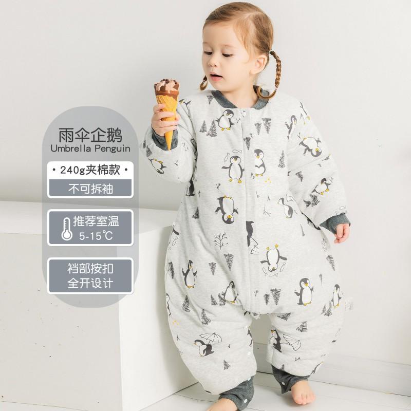 Cotton Sleeping Bag Toddlers 1-3 Years Thickened Winter Wearable Sleep Sack Anti-Kick Blanket Daycare