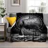 Viking Ship At Sea Blanket Flannel Blanket for Bed, Sofa, Camping, Hiking, Picnic Essentials, Gift for Family Fan Gifts