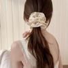 Luxurious Beige Lace Hair Scrunchie for Women - Exquisite Embroidered Minimalist Hair Tie with French Romantic Style, Soft and Breathable Fabric
