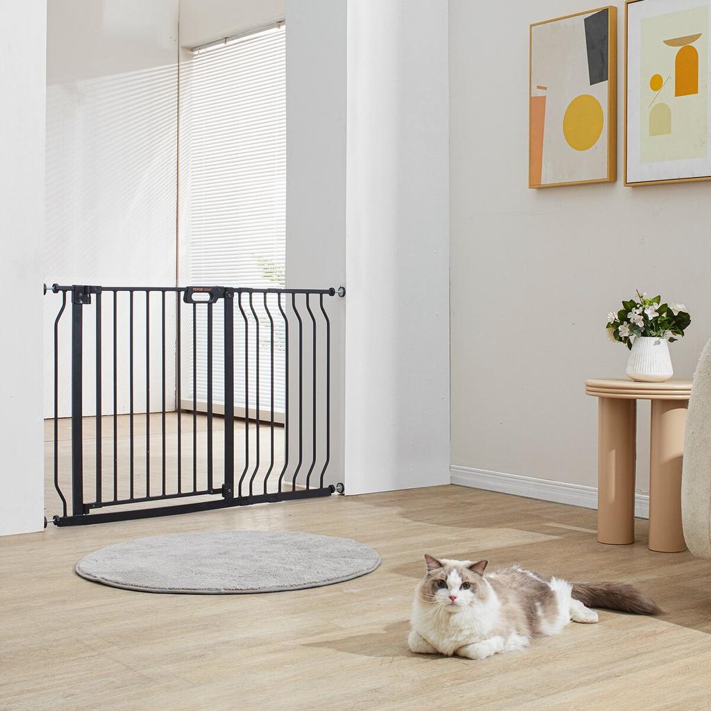 Baby Gate, 29.5"-48.4" Extra Wide, 30" High, Dog Gate for Stairs Doorways and House, Easy Step Walk Thru Auto Close Child Gate Pet Security Gate with