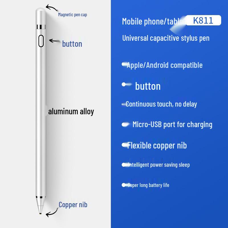Magnetic Apple Pencil Replacement - Bluetooth Capacitive Stylus for iPad with Anti-Mistouch Feature