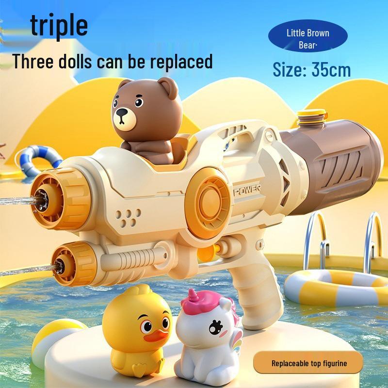 Double Nozzle Water Gun Toy: Little Horse, Dinosaur, Duck & Shark Squirt Gun