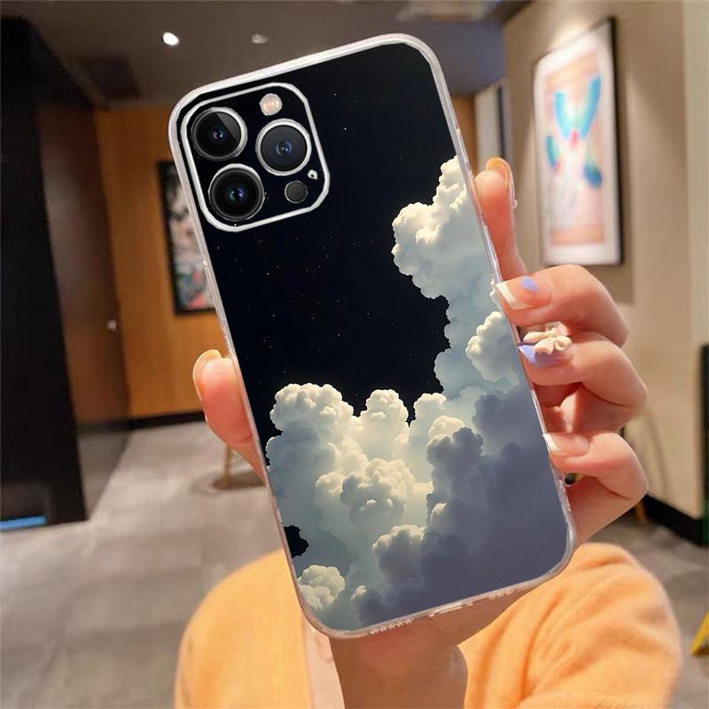 Clound Moon Star Night Phone Case Carcasa Funda For iPhone 17 Pro Max Air 16 15 14 13 Pro Max 15 16 Pro 15Plus Case
