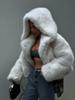 European and American man-made environmentally friendly fur imitation fox fur jacket autumn and winter hooded warm fur top