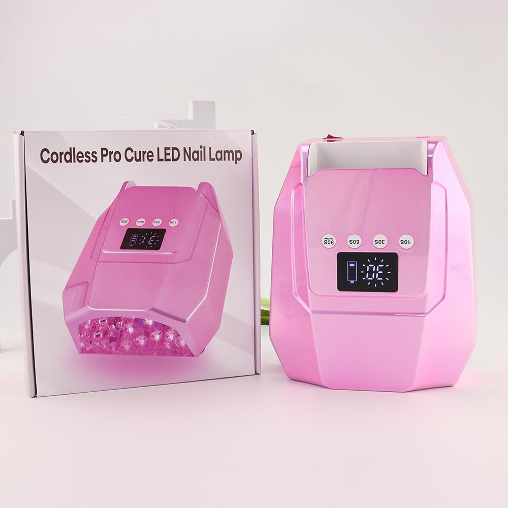 BEPAN 98W Powerful Pink LEDs UV Lamp Rechargeable Battery Manicure Pedicure Curing Polish Cordless Nail Dryer Fast Drying Gel