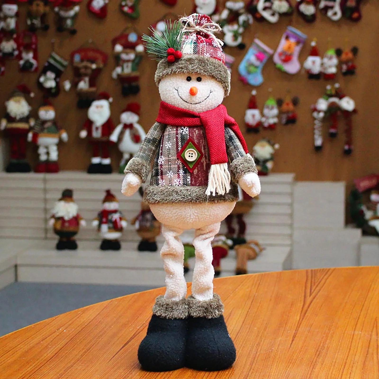 

Christmas Gift & Decoration: Telescopic Standing Santa Claus & Snowman Figures (Window Display Ornament) Festival Party Goods