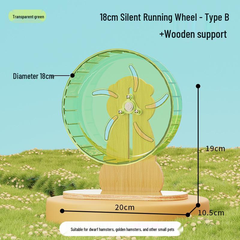 Super Silent Hamster Running Wheel Toy - Large Size Golden Hamster Exercise Ball with Stand for Cage Landscaping.