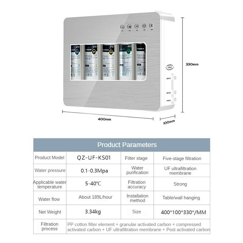

Бытовой прямой диспенсер питьевой воды водопроводный кран предварительный фильтр настольный пятиступенчатый ультрафильтрационный очиститель воды 400 * 100 * 330 мм
