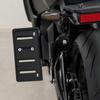 Bolt-On Motorcycle License Plate Bracket, Side-Positioned Rear Plate Mount Black Aluminum and Multiple Slots