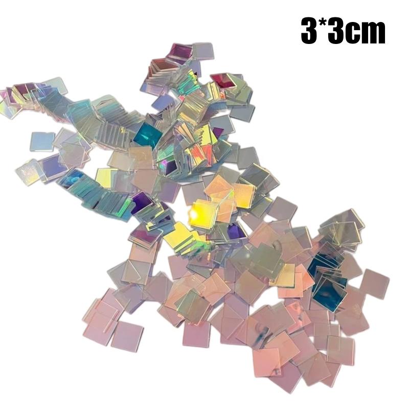 100 Pezzi Foglio Acrilico Olografico Arcobaleno Taglio Laser Colore Iridescente Pezzo Decorativo Artigianato Fai da Te Per Progetto Artistico Fatto a Mano Ornamento da Parete
