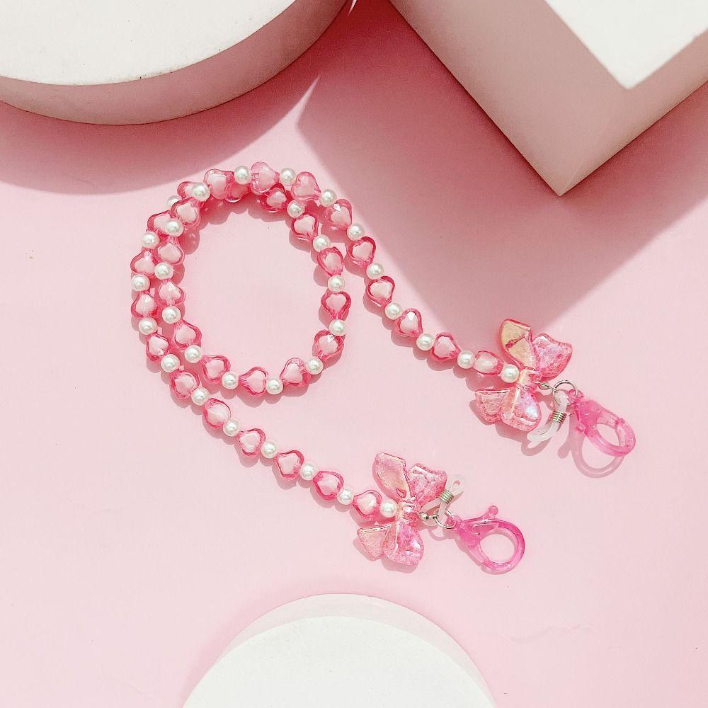 Cute Love Pearl Glasses Chain Anti-lost Mask Chain New Bowknot Hanging Rope
