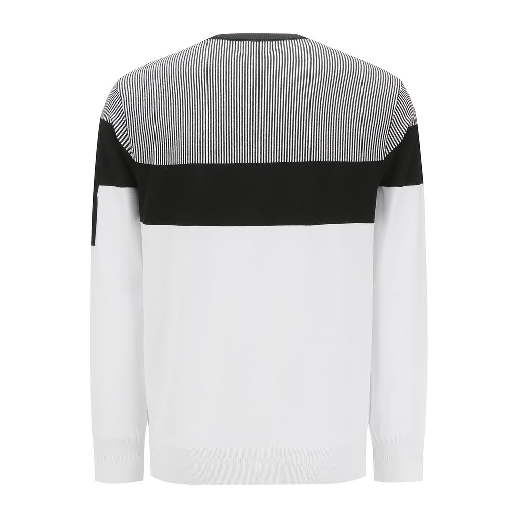 ANEW GOLF Men Sp Stripe Block Sweater_Wh