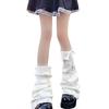 No-turned-edge Versatile Thickened Leg-shaping Ripped Acrylic Fiber Leg Warmers Hand-sewn Cute Edgy-style Leg-slimming Boneless