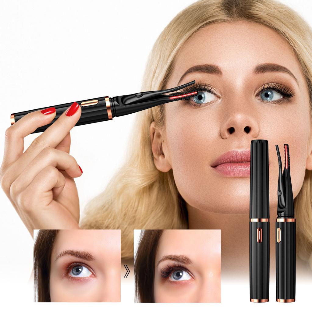 Heated Eyelash Curler, 3 Heating Modes, Electric Eyelash Curler With Comb, 24 Hours Lasting For Makeup Tools, USB Rechargeable