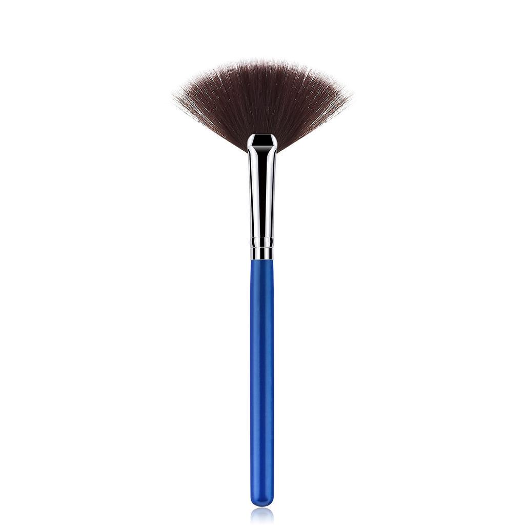 

Професійні пензлі для макіяжу Синя ручка Віялоподібна Beauty Косметичний пензель Змішування Хайлайтер Пензлі срібний