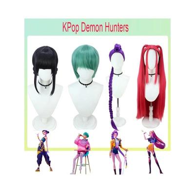 Rumi Mira Zoey Boys Cosplay Wig KPOP Demon Hunters Cosplay Huntrix Saja Boys Baby Idol Wig Halloween Party Props Free Wig Cap