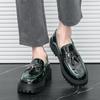 Bequeme Herren-Loafer mit Quasten zur Höhensteigerung - Lässige Brogue-Slip-on-Lederschuhe